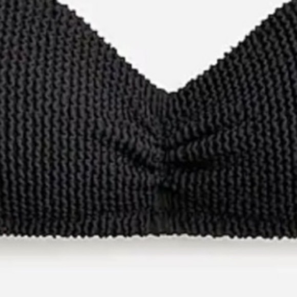 J Crew Textured Bikini Top Sweetheart Convertible Straps. Black 3X(22) NWT - Picture 2 of 6